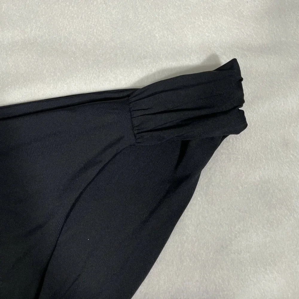 NEW $44 Becca Color Code Shirred‎ Black Bikini Bottoms [ SZ XL ] #3988